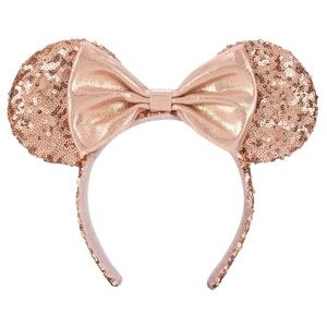 Disney parks Rose Gold Sequin Minnie Mouse Ears Headband
